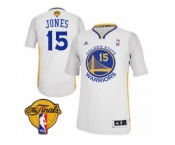 Men's Adidas Golden State Warriors #15 Damian Jones Swingman White Alternate 2017 The Finals Patch NBA Jersey