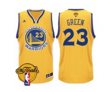 Men's Adidas Golden State Warriors #23 Draymond Green Authentic Gold 2017 The Finals Patch NBA Jersey
