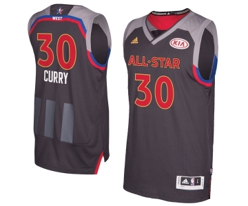 Men's Adidas Golden State Warriors #30 Stephen Curry Authentic Charcoal 2017 All Star NBA Jersey