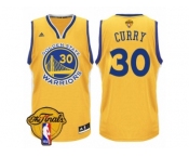 Men's Adidas Golden State Warriors #30 Stephen Curry Authentic Gold 2017 The Finals Patch NBA Jersey