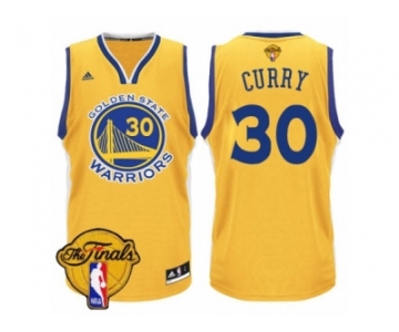 Men's Adidas Golden State Warriors #30 Stephen Curry Authentic Gold 2017 The Finals Patch NBA Jersey