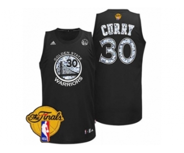 Men's Adidas Golden State Warriors #30 Stephen Curry Swingman Black Diamond Fashion 2017 The Finals Patch NBA