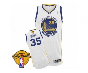 Men's Adidas Golden State Warriors #35 Kevin Durant Authentic White Home 2017 The Finals Patch NBA Jersey