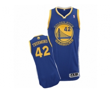 Men's Adidas Golden State Warriors #42 Nate Thurmond Authentic Royal Blue Road NBA Jersey