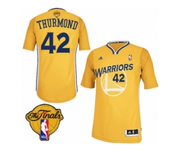 Men's Adidas Golden State Warriors #42 Nate Thurmond Swingman Gold Alternate 2017 The Finals Patch NBA Jersey