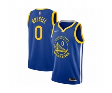 Men's Golden State Warriors #0 D'Angelo Russell Authentic Royal Finished Basketball Jersey - Icon Edition