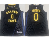 Men's Golden State Warriors #0 Gary Payton II Black 2024-25 Statement Edition Stitched Basketball Jersey