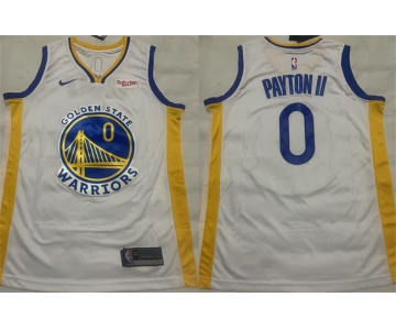 Men's Golden State Warriors #0 Gary Payton II White Association Edition Stitched Basketball Jersey