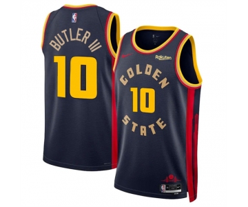 Men's Golden State Warriors #10 Jimmy Bulter III Navy 2025 City Edition Stitched Basketball Jersey
