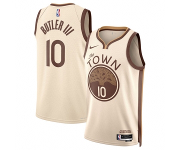 Men's Golden State Warriors #10 Jimmy Butler III Tan 2025-26 City Edition Stitched Basketball Jersey