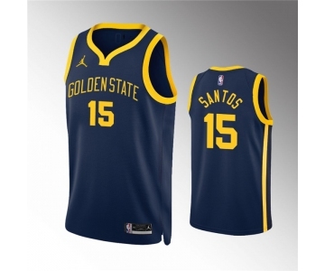 Men's Golden State Warriors #15 Gui Santos Navy Statement Edition Stitched Jersey
