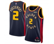 Men's Golden State Warriors #2 Brandin Podziemski Navy 2024-25 City Edition Stitched Basketball Jersey