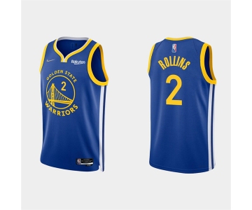 Mens Golden State Warriors #2 Ryan Rollins 2022 Royal Stitched Basketball Jersey
