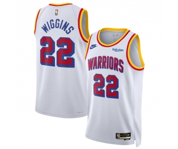 Men's Golden State Warriors #22 Andrew Wiggins White 2024-25 Classic Edition Stitched Basketball Jersey