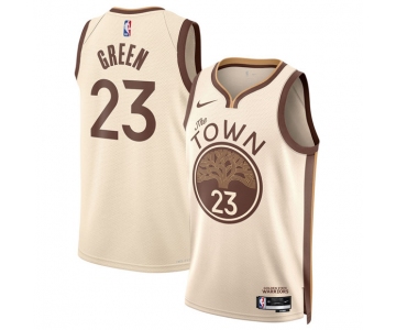 Men's Golden State Warriors #23 Draymond Green Tan 2025-26 City Edition Stitched Basketball Jersey