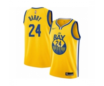 Men's Golden State Warriors #24 Rick Barry Authentic Gold Finished Basketball Jersey - Statement Edition