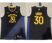 Men's Golden State Warriors #30 Stephen Curry Black 2024-25 Stitched Basketball Jersey