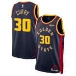 Men's Golden State Warriors #30 Stephen Curry Navy 2024-25 City Edition Stitched Basketball Jersey