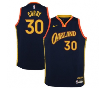 Men's Golden State Warriors #30 Stephen Curry Swingman Dark blue Basketball Jersey 2020-2021  City Edition