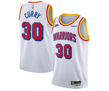 Men's Golden State Warriors #30 Stephen Curry White 2024-25 Classic Edition Swingman Stitched Basketball Jersey