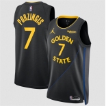 Men's Golden State Warriors #7 Kristaps Porzingis Black 2026 Statement Edition Stitched Basketball Jersey Men's Golden State Warriors #7 Kristaps Porzingis Black 2026 Statement Edition Stitched Basketball Jersey