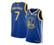 Men's Golden State Warriors #7 Kristaps Porzingis Blue 2026 Icon Edition Stitched Basketball Jersey