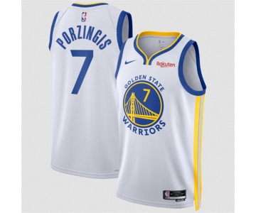 Men's Golden State Warriors #7 Kristaps Porzingis White 2026 Association Edition Swingman Stitched Basketball Jersey
