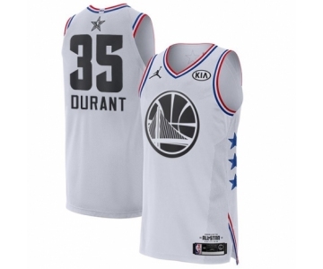 Men's Jordan Golden State Warriors #35 Kevin Durant Authentic White 2019 All-Star Game Basketball Jersey