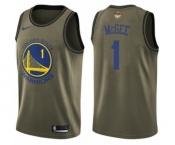 Men's Nike Golden State Warriors #1 JaVale McGee Swingman Green Salute to Service 2018 NBA Finals Bound NBA Jersey