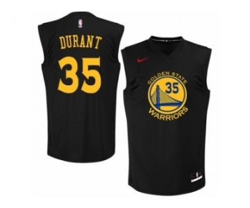Men's Nike Golden State Warriors #35 Kevin Durant Authentic Black Fashion NBA Jersey