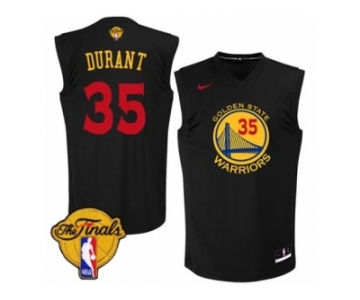 Men's Nike Golden State Warriors #35 Kevin Durant Swingman Black New Fashion 2017 The Finals Patch NBA Jersey