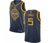Men's Nike Golden State Warriors #5 Kevon Looney Authentic Navy Blue NBA Jersey - City Edition