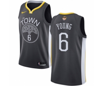 Men's Nike Golden State Warriors #6 Nick Young Swingman Black Alternate 2018 NBA Finals Bound NBA Jersey - Statement Edition