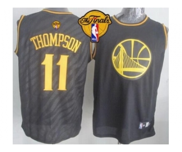 NBA Golden State Warrlors #11 Klay Thompson Black Precious Metals Fashion The Finals Patch Stitched Jerseys