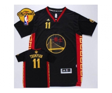 NBA Golden State Warrlors #11 Klay Thompson Black Slate Chinese New Year The Finals Patch Stitched Jerseys