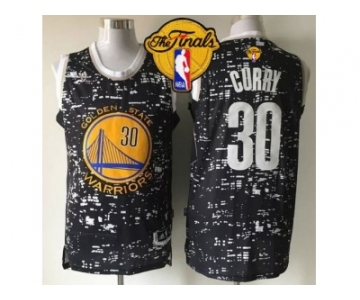 NBA Golden State Warrlors #30 Stephen Curry Black City Light The Finals Patch Stitched Jerseys