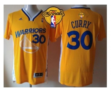 NBA Golden State Warrlors #30 Stephen Curry Gold Alternate The Finals Patch Stitched Jerseys