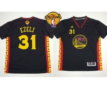 NBA Golden State Warrlors #31 Festus Ezeli Black Slate Chinese New Year The Finals Patch Stitched Jerseys