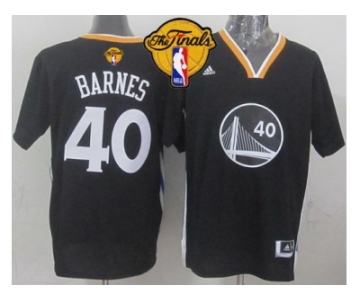NBA Golden State Warrlors #40 Harrison Barnes Black New Alternate The Finals Patch Stitched Jerseys