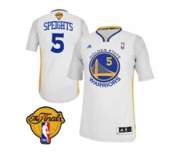 NBA Revolution 30 Golden State Warrlors #5 Marreese Speights White Alternate The Finals Patch Stitched Jerseys
