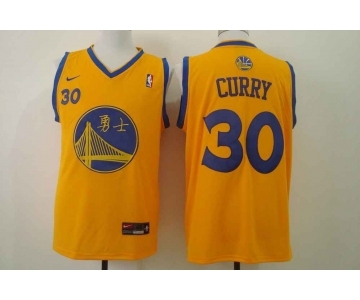 nba golden state warriors #30 curry yellow[Nike Logo]