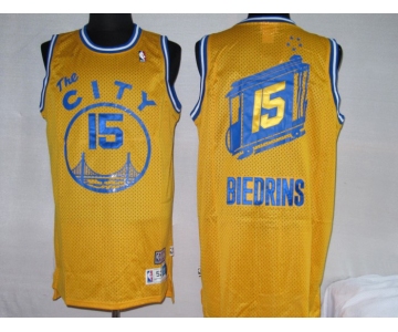 nba golden state warrlors 15# andris biedrins yellow(Fans Edition)