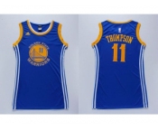 NBA Women Warriors #11 Klay Thompson Blue Dress Stitched Jerseys