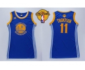 NBA Women Warriors #11 Klay Thompson Blue The Finals Patch Dress Stitched Jerseys