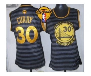 NBA Women Warriors #30 Stephen Curry Black Grey The Finals Patch Groove Stitched Jerseys