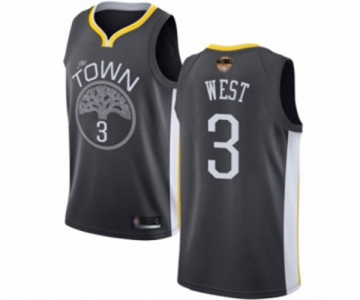 Women Golden State Warriors #3 David West Swingman Black 2019 Basketball Finals Bound Basketball Jersey - Statement Edition