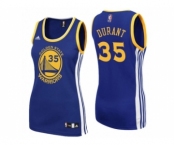 Women Golden State Warriors #35 Kevin Durant Road Blue Jersey