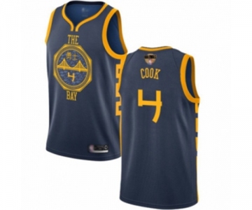 Women Golden State Warriors #4 Quinn Cook Swingman Navy Blue Basketball 2019 Basketball Finals Bound Jersey - City Edition