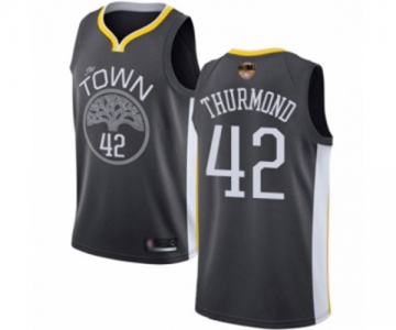 Women Golden State Warriors #42 Nate Thurmond Swingman Black 2019 Basketball Finals Bound Basketball Jersey - Statement Edition