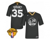 Women's Adidas Golden State Warriors #35 Kevin Durant Swingman Black Alternate 2017 The Finals Patch NBA Jersey